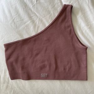Set Active Ribbed One Shoulder Bra